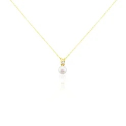 Histoire d'Or Collier Or Jaune Bragi Perle De Culture Oxyde De Zirconium Clearance