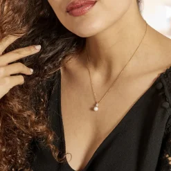 Histoire d'Or Collier Or Jaune Bragi Perle De Culture Oxyde De Zirconium Clearance