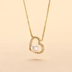 Histoire d'Or Collier Or Jaune Cagiris Oxydes Et Perle De Culture New