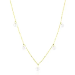 Histoire d'Or Collier Or Jaune Leucitica Oxydes De Zirconium New