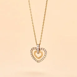 Histoire d'Or Collier Or Jaune Love Is In The Air Oxydes De Zirconium Best