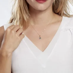 Histoire d'Or Collier Or Jaune Sagesse Topaze Oxydes De Zirconium or jaune topaze london blue