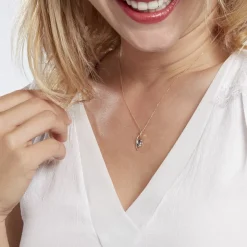 Histoire d'Or Collier Or Jaune Sagesse Topaze Oxydes De Zirconium or jaune topaze london blue