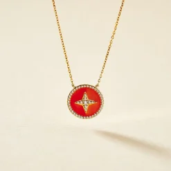 Histoire d'Or Collier Or Jaune Sweet Rosace Oxyde De Zirconium Sale