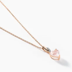 Histoire d'Or Collier Or Rose Clothilde Quartz or rose quartz rose Hot