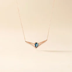 Histoire d'Or Collier Or Rose Gaelle Topaze Oxydes De Zirconium New