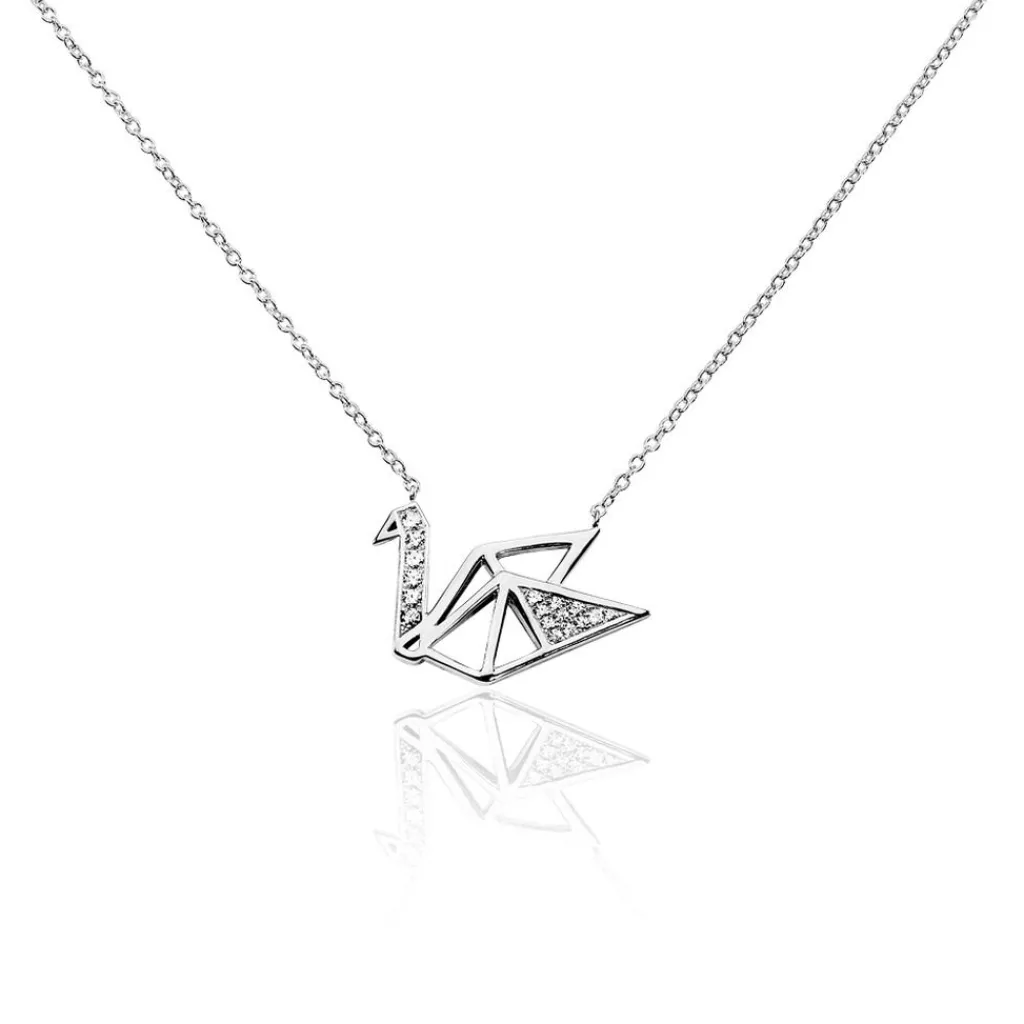 Histoire d'Or Collier Origami Argent Blanc Oxyde De Zirconium Outlet
