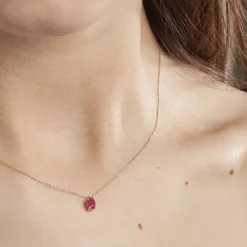 Histoire d'Or Collier Ovale or jaune rubis New