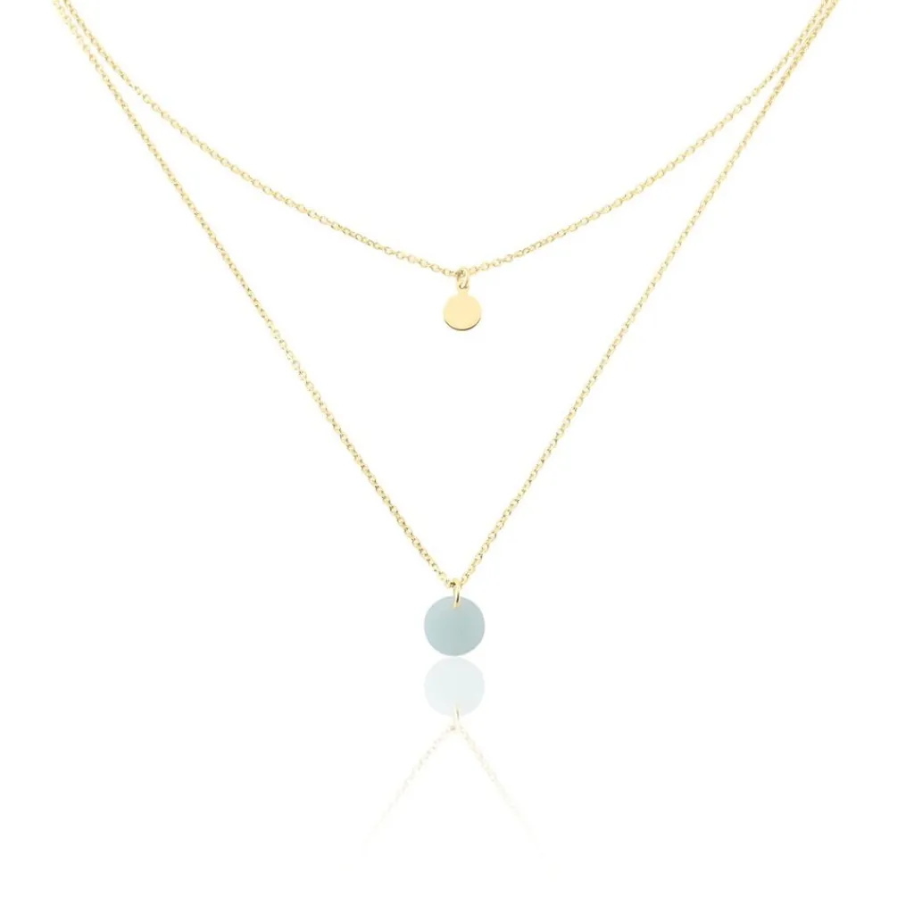 Histoire d'Or Collier Pampilles Colorées Or Jaune Amazonite or jaune amazonite vert Best