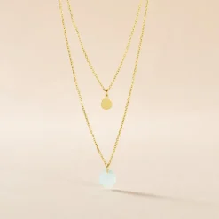 Histoire d'Or Collier Pampilles Colorées Or Jaune Amazonite or jaune amazonite vert Best