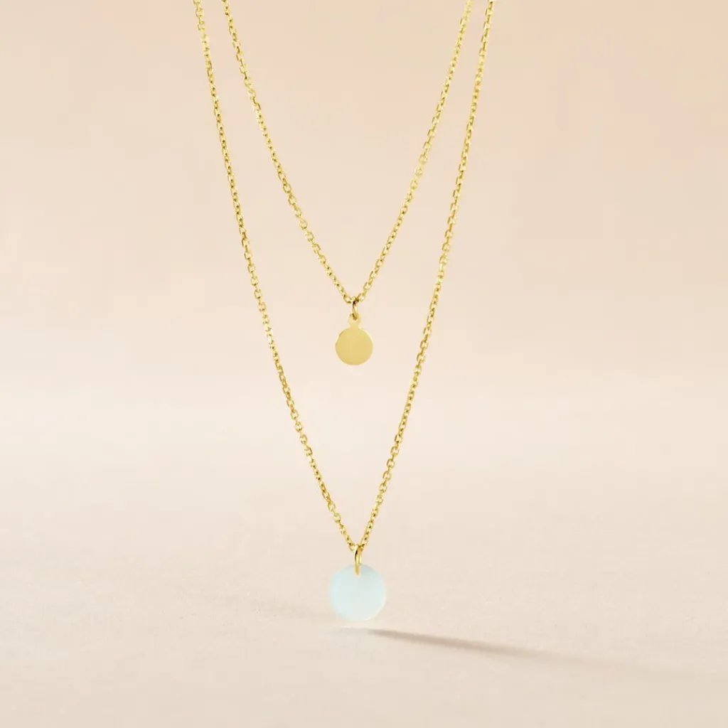 Histoire d'Or Collier Pampilles Colorées Or Jaune Amazonite or jaune amazonite vert Best