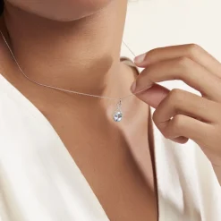 Histoire d'Or Collier Passion Or Blanc Topaze Et Oxyde De Zirconium New