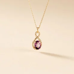 Histoire d'Or Collier Passion Or Jaune Amethyste Et Oxyde De Zirconium