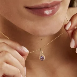 Histoire d'Or Collier Passion Or Jaune Amethyste Et Oxyde De Zirconium