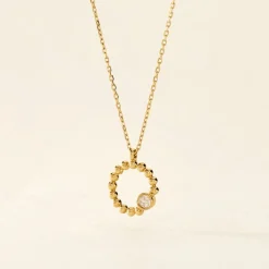 Histoire d'Or Collier Pearly Effect Or Jaune Diamant