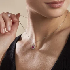 Histoire d'Or Collier Perez Argent Blanc Oxyde De Zirconium argent blanc oxyde rouge Sale