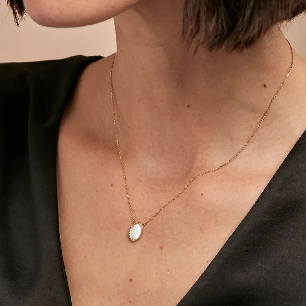 Histoire d'Or Collier Pernia Or Jaune Nacre or jaune nacre blanche