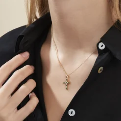 Histoire d'Or Collier Plaqué Or Gaea Pierre Synthétique New