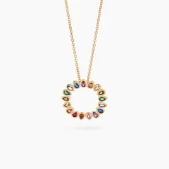 Histoire d'Or Collier Plaqué Or Jaune Ethem Pierres Multicolores New