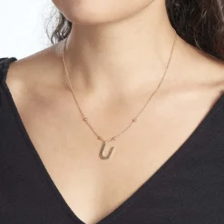 Histoire d'Or Collier Plaqué Or Jaune Lettra New