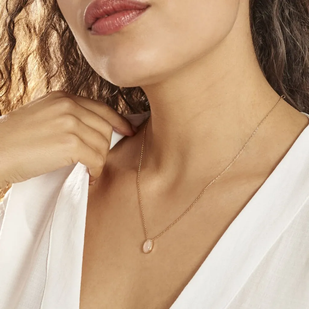 Histoire d'Or Collier Plaqué Or Jaune Phileas Quartz New