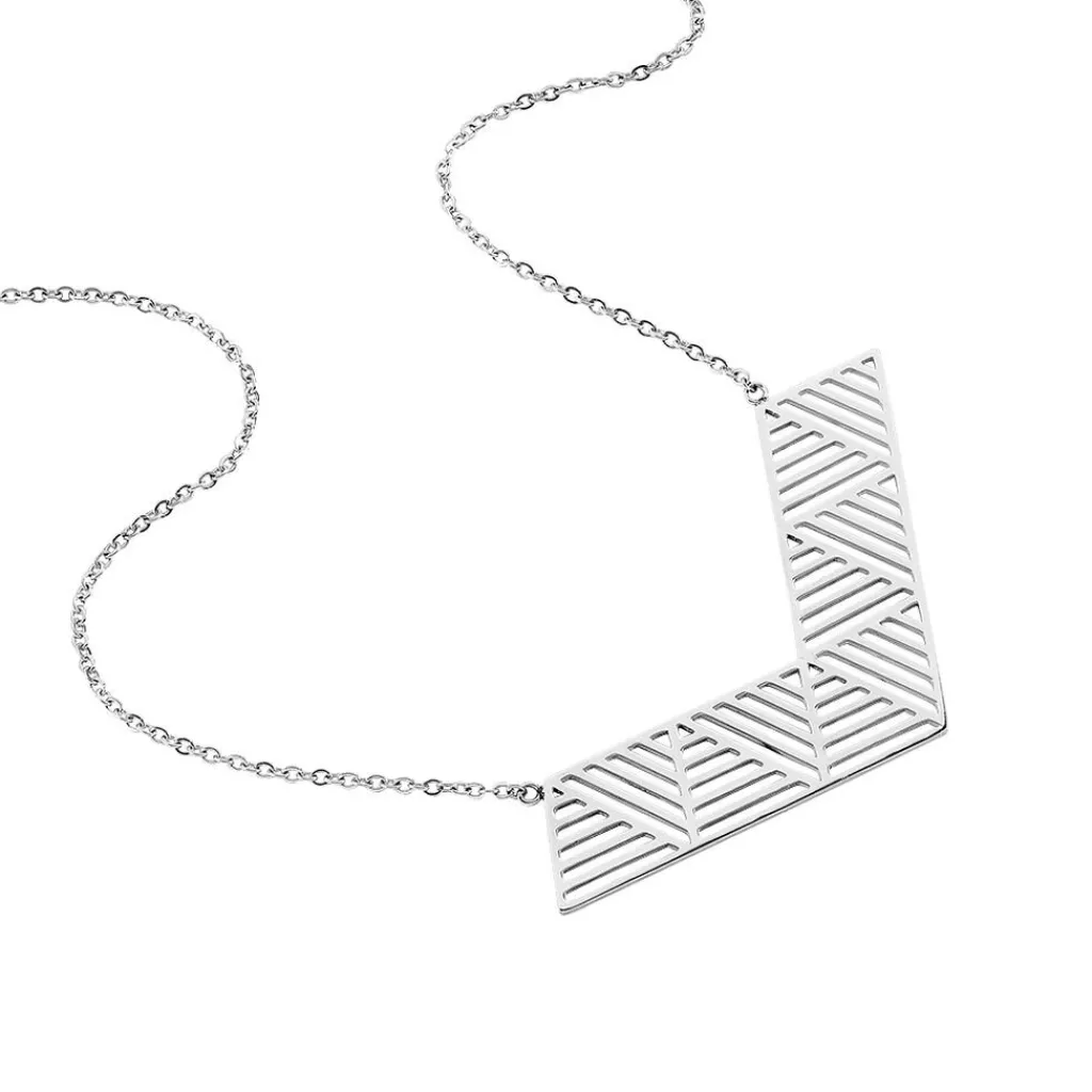 Histoire d'Or Collier Plastron Abby Acier Blanc Online