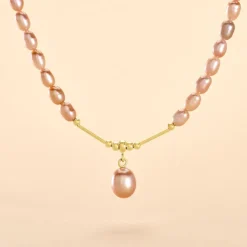 Histoire d'Or Collier Poire Or Jaune Perle De Culture or jaune perle rose Clearance