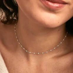 Histoire d'Or Collier Polka argent blanc New