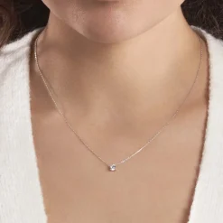 Histoire d'Or Collier Ponama Or Blanc Oxyde De Zirconium