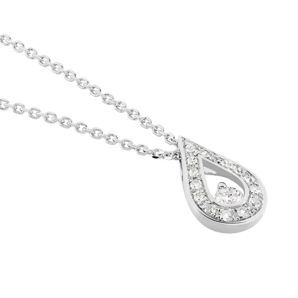 Histoire d'Or Collier Purete Or Blanc Diamant Best