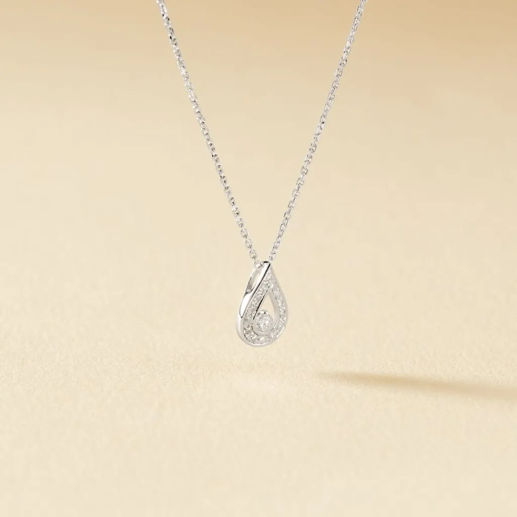 Histoire d'Or Collier Purete Or Blanc Diamant Best