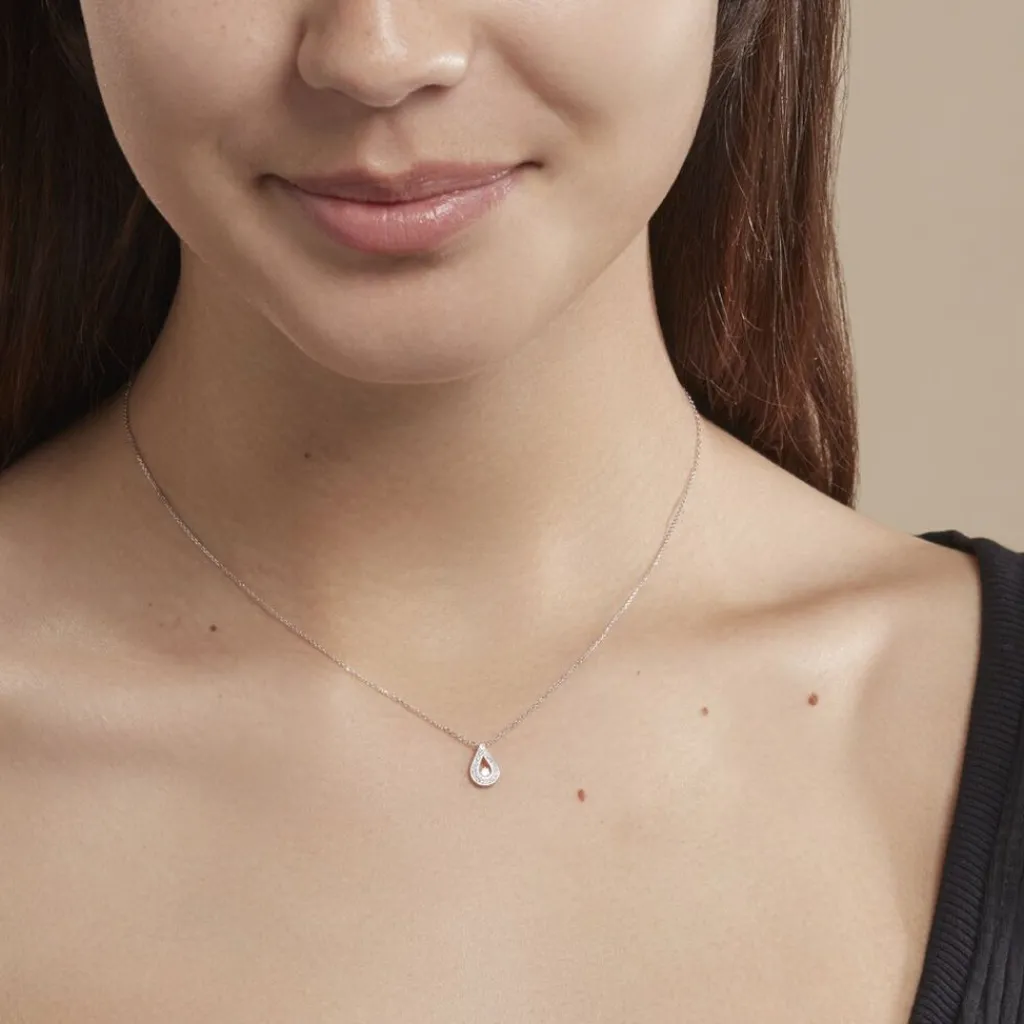 Histoire d'Or Collier Purete Or Blanc Diamant Best
