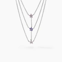 Histoire d'Or Collier Purple Bloom Argent Blanc Oxyde De Zirconium argent blanc oxyde violet Sale