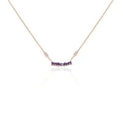 Histoire d'Or Collier Purple Mood Argent Rose Oxyde De Zirconium