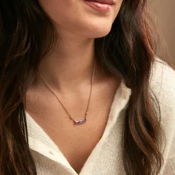 Histoire d'Or Collier Purple Mood Argent Rose Oxyde De Zirconium