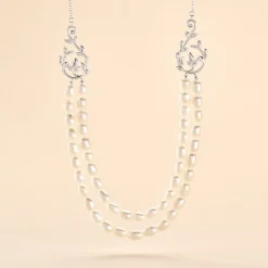 Histoire d'Or Collier Pygmalion Argent Blanc Oxyde De Zirconium Perle De Culture Discount