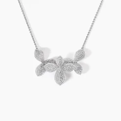 Histoire d'Or Collier Radiant Bloom Argent Blanc Oxyde Discount