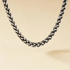 Histoire d'Or Collier Raph Maille Palmier Acier Gris Outlet