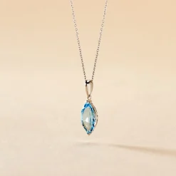 Histoire d'Or Collier Raquel Or Blanc Topaze or blanc topaze bleue Discount