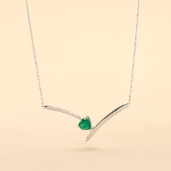 Histoire d'Or Collier Renaldine or blanc emeraude Best