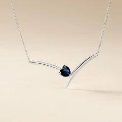 Histoire d'Or Collier Renaldine or blanc saphir Hot