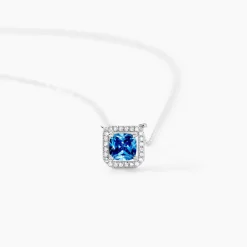 Histoire d'Or Collier Rio Argent Blanc Oxyde De Zirconium argent blanc oxyde bleu sky Best