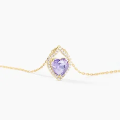 Histoire d'Or Collier Rosaline Or Jaune Amethyste Et Oxyde De Zirconium or jaune amethyste violette Outlet
