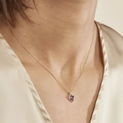 Histoire d'Or Collier Rosaline Or Jaune Amethyste Et Oxyde De Zirconium or jaune amethyste violette Outlet