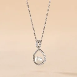 Histoire d'Or Collier Rozane Argent Blanc Perle De Culture Et Oxyde De Zirconium Clearance