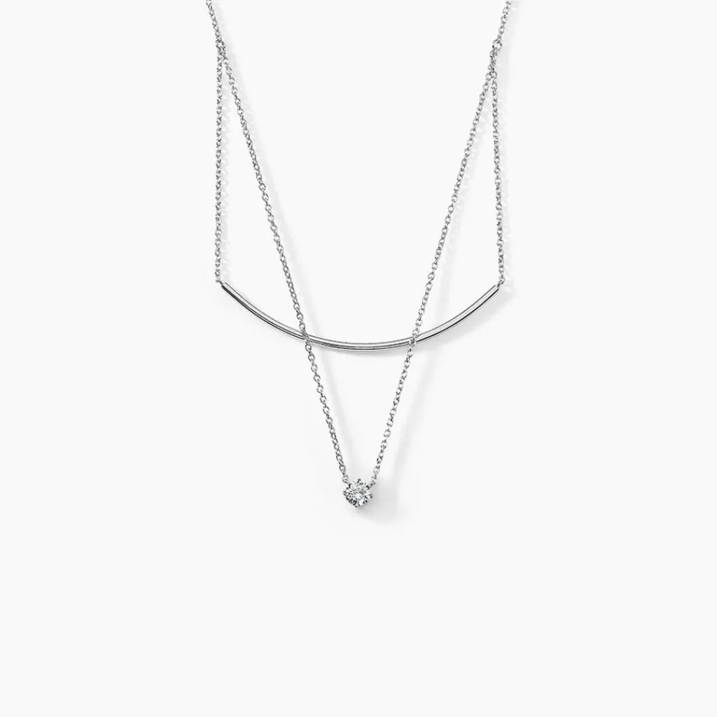 Histoire d'Or Collier Ruth Argent Blanc Oxyde De Zirconium New