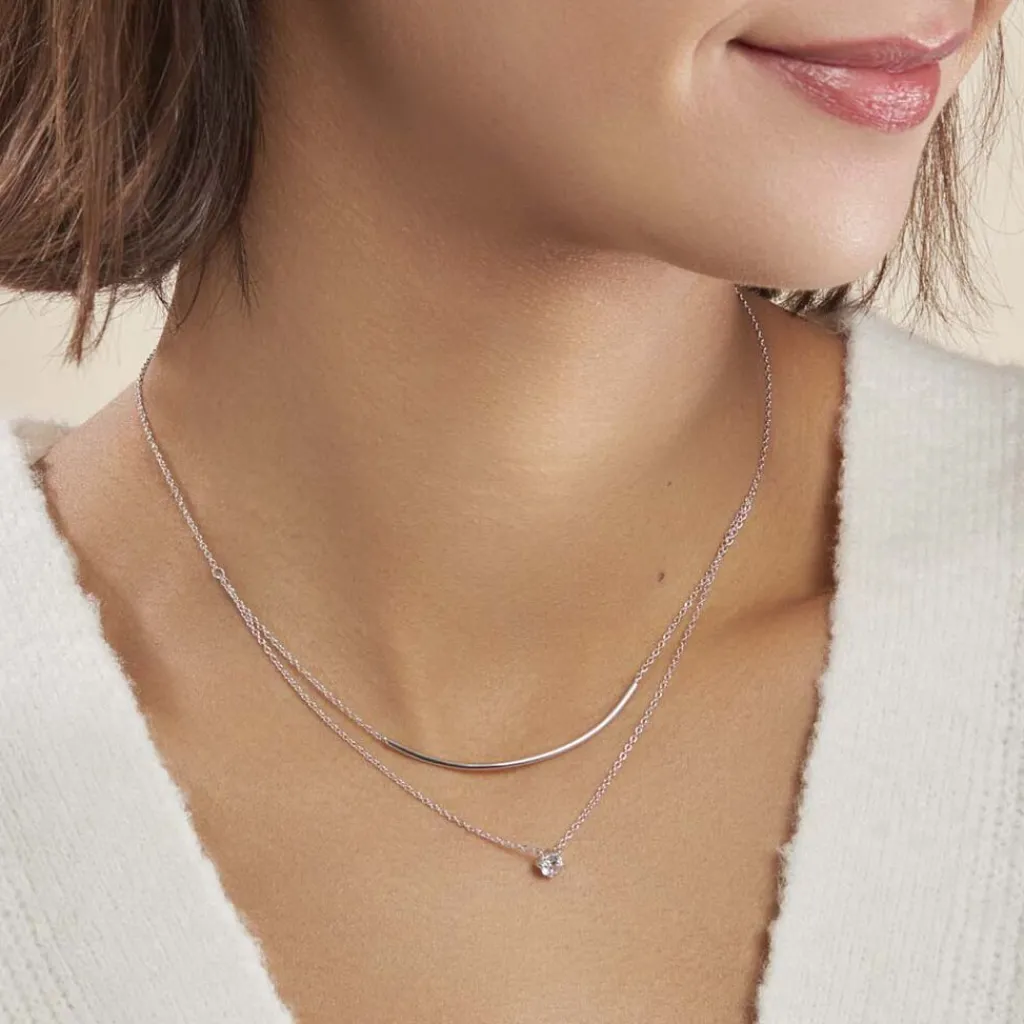 Histoire d'Or Collier Ruth Argent Blanc Oxyde De Zirconium New