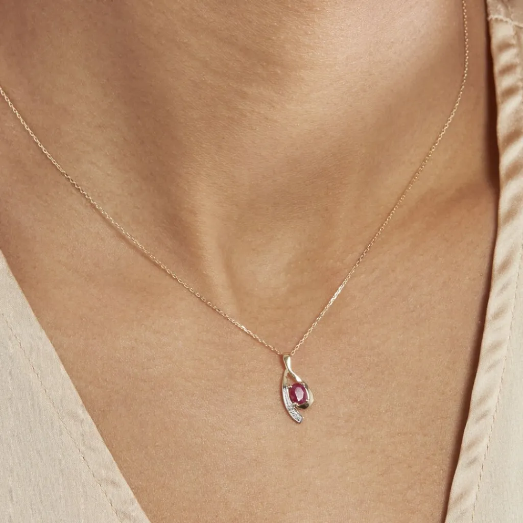 Histoire d'Or Collier Sagesse Or Jaune Rubis Et Diamant Outlet