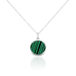 Histoire d'Or Collier Saül Argent Blanc Malachite
