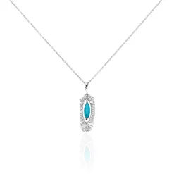 Histoire d'Or Collier Sautoir Dariella Argent Blanc Pierre De Synthese